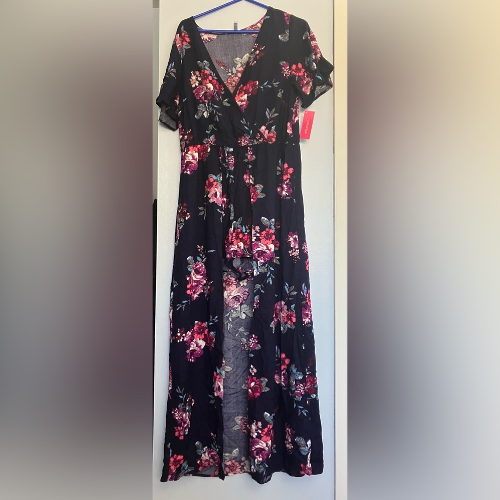Xhilaration Pink and Red Maxi A-Line Skirt